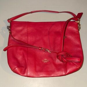 Coach Vibrant Red Leather Shoulder Bag